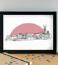 Bold Street Liverpool Landmarks Skyline Art Print - Image 1