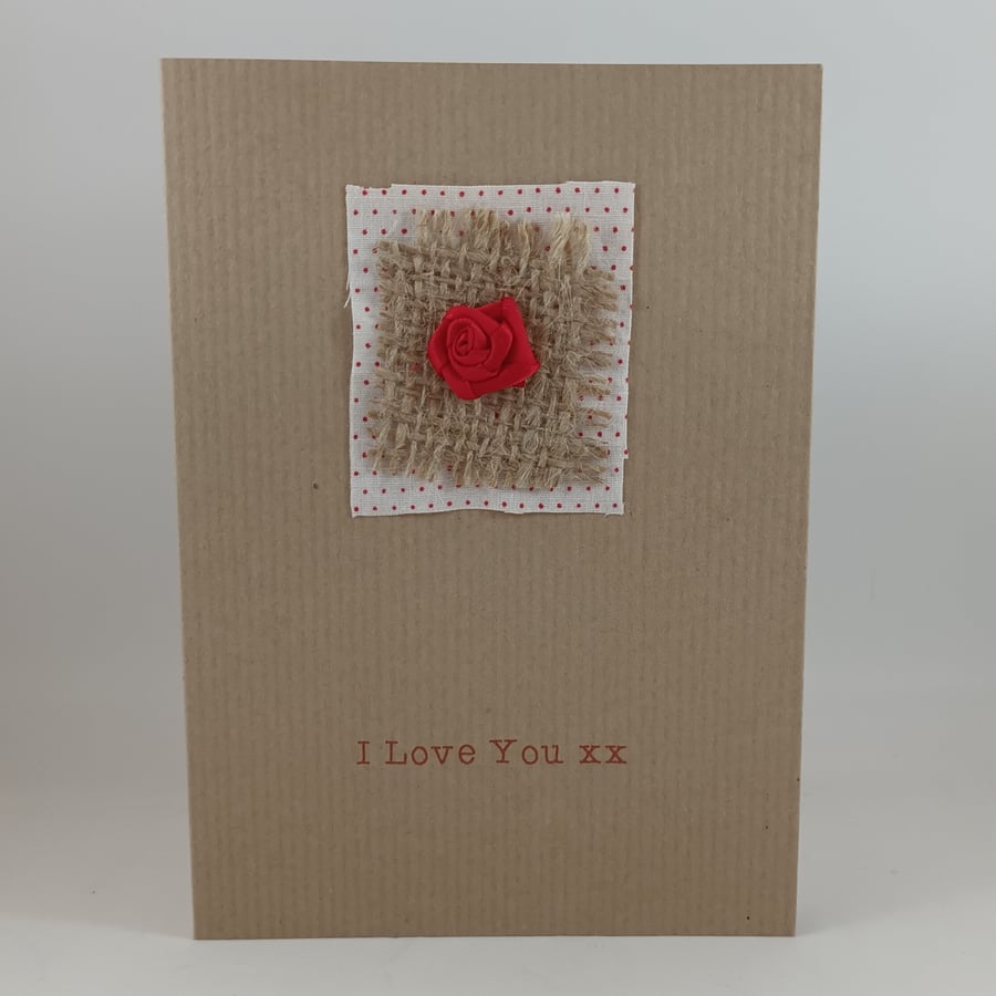 Red Rose Always and Forever Anniversary or Valentine Card 