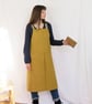 Split Leg Crossback Apron for Potters, and Makers, Adjustable. Ochre No7:2  - Image 3