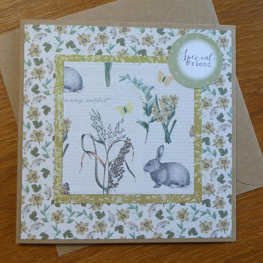 Special Friend Card - Botanical Butterflies and Flowers - Easter, Birthday
