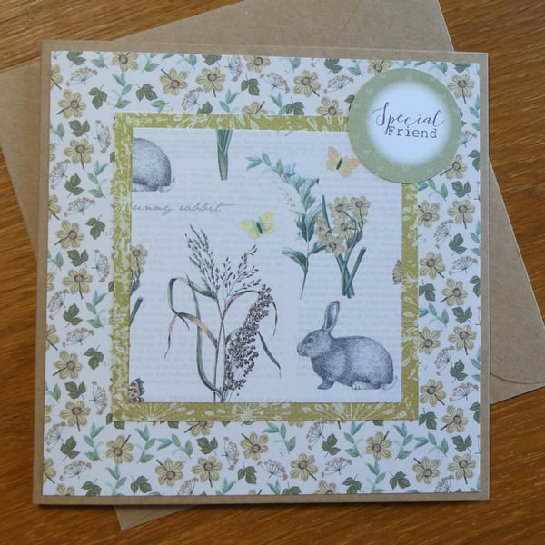 Special Friend Card - Botanical Butterflies and Flowers - Easter, Birthday