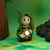 Tiny Astronomer Gnome 'Starla' with sun OOAK Sculpt by Ann Galvin