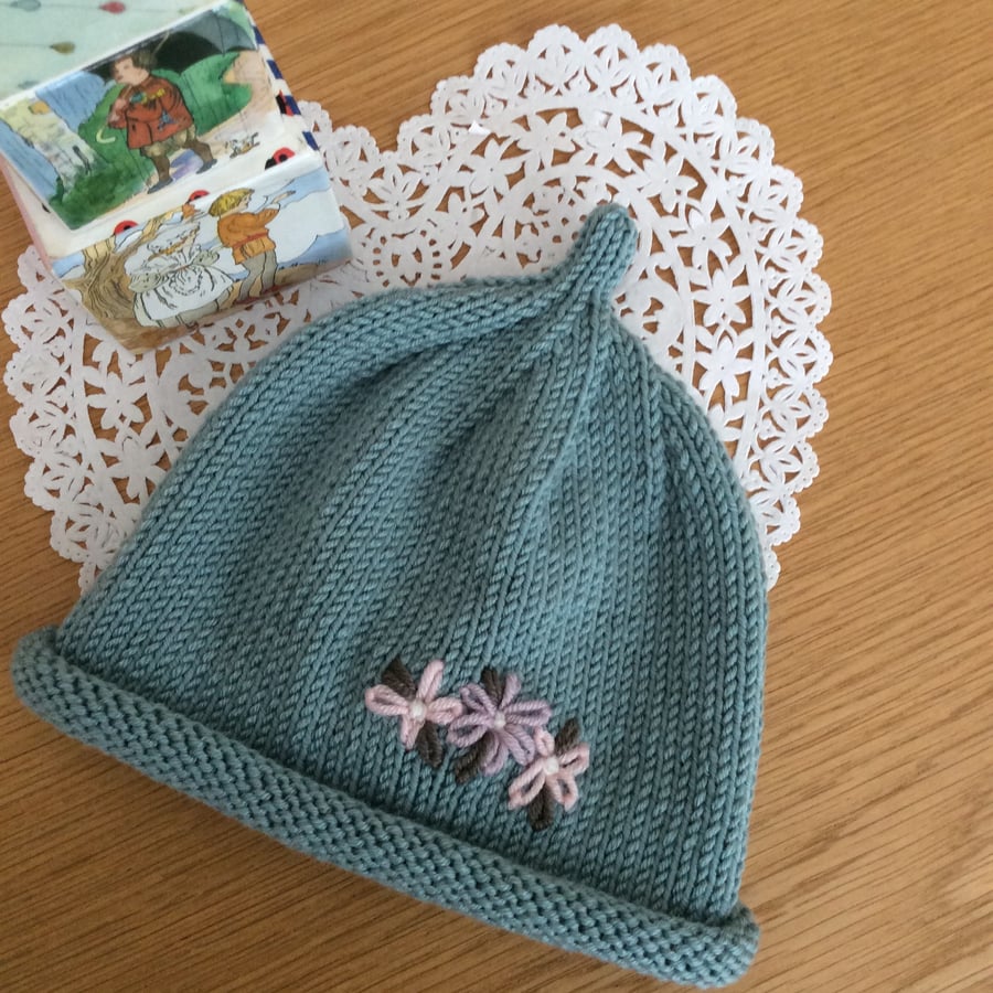 Hand Knitted Baby Beanie 