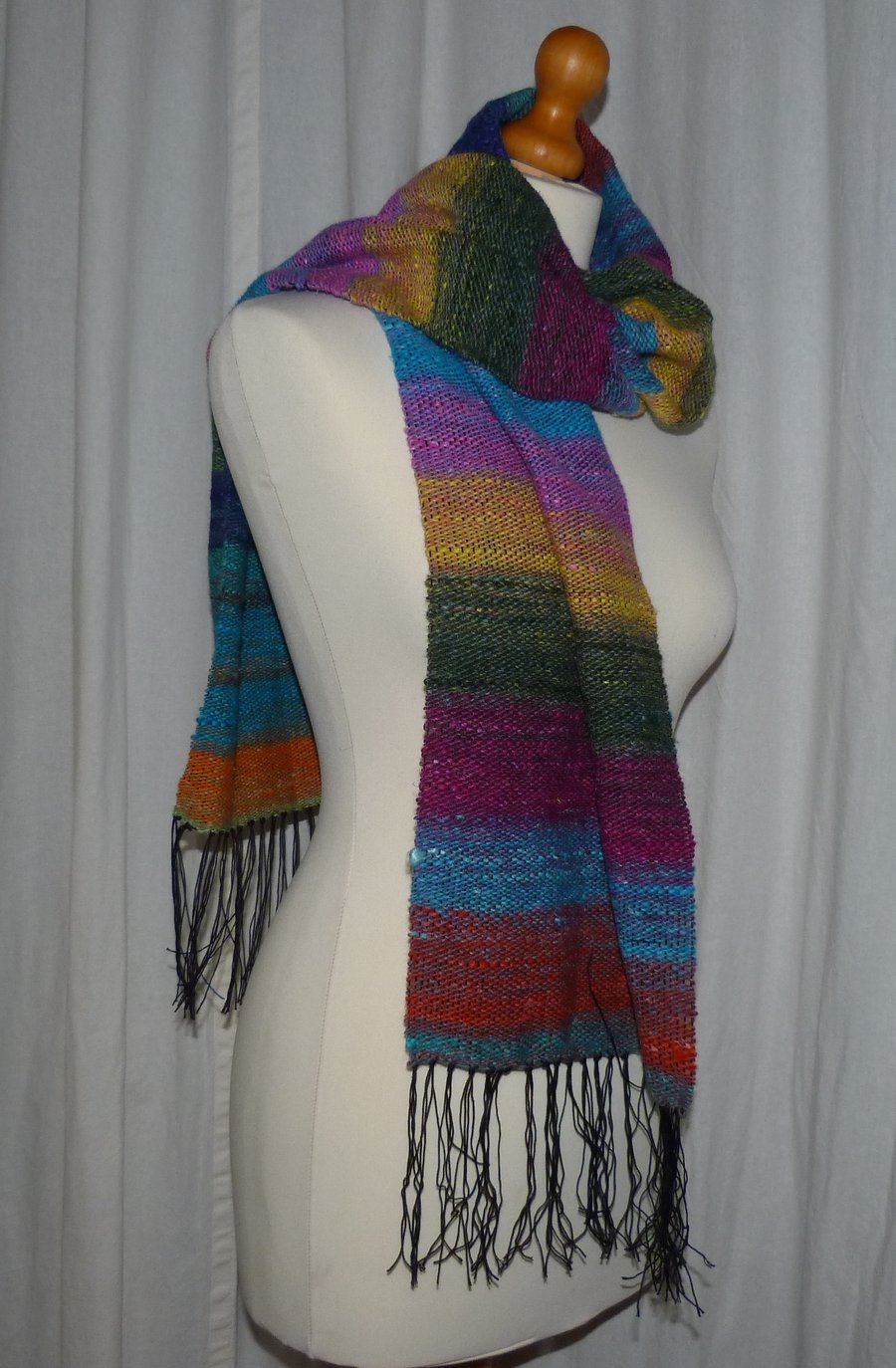 Handwoven Scarf in Noro Silk yarn