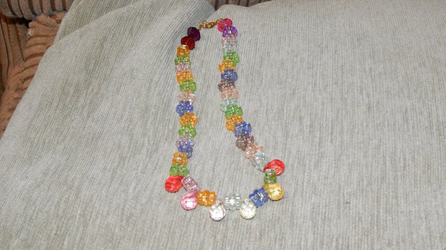 Children's Flower & Drop Bead Necklace