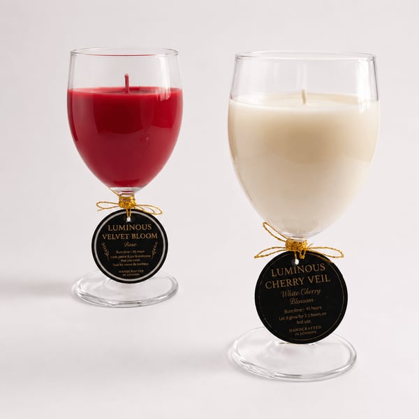  Soy Candle Gift Set - Rose & White Cherry Blossom Candles