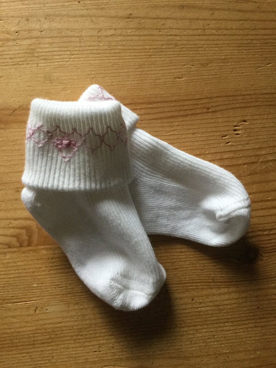 Hand Smocked Baby Socks, Pale Mauve