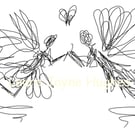 'Lovers' Scribble Fairies Collection, A5 print
