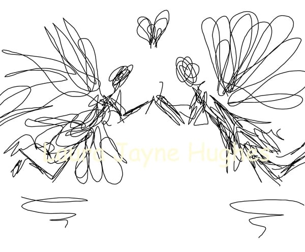 'Lovers' Scribble Fairies Collection, A5 print