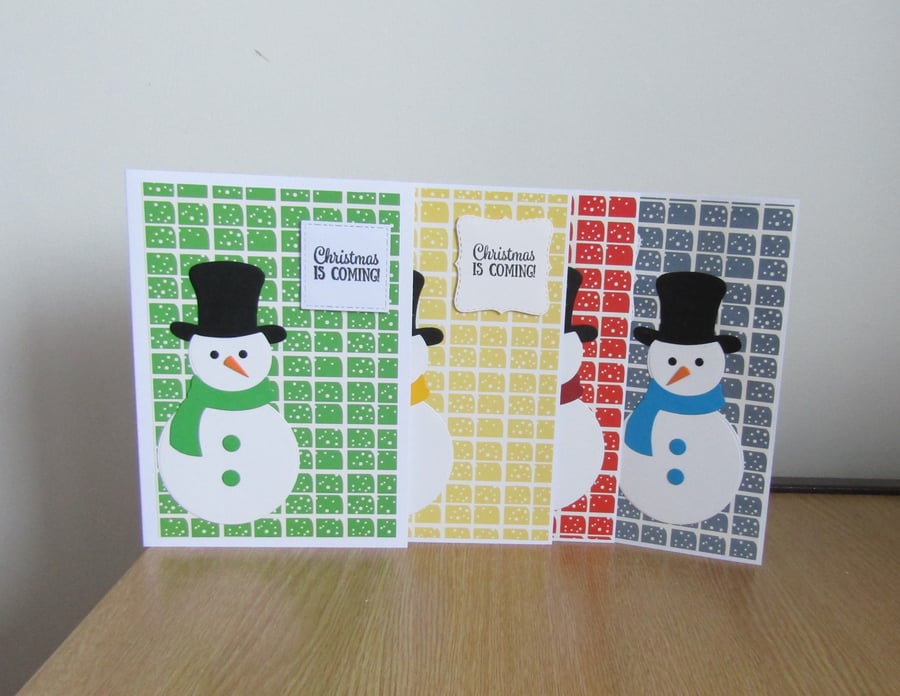 BBX17 Hand Decorated Christmas Cards - Set of 4 