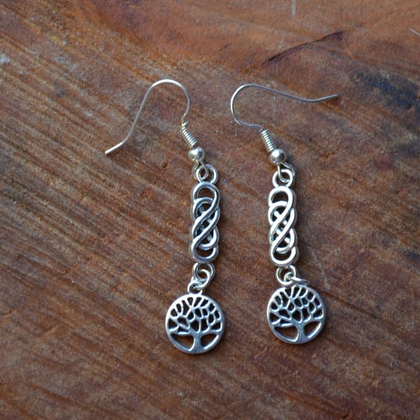 Celtic earrings eternal knot and tree of life