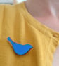 Painted Wooden Bird Brooch, various colours - Image 2