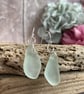 Aqua Sea Glass Drop Earrings