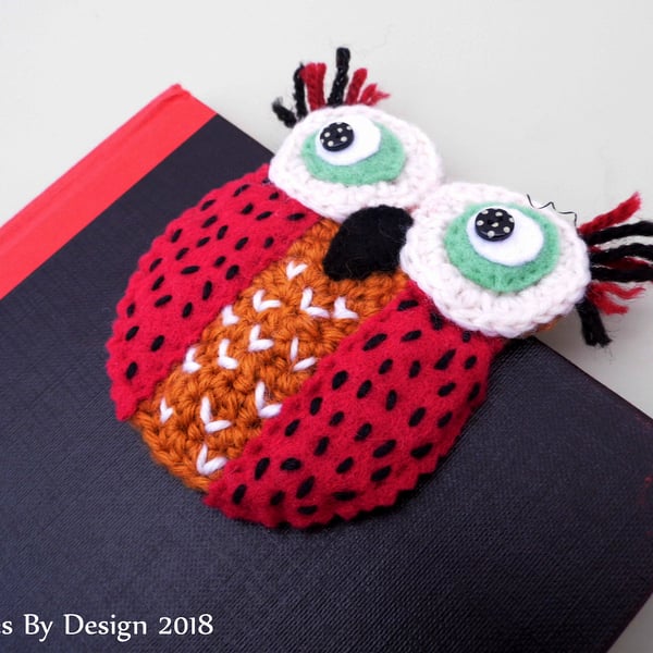 Whimsical Knitted Owl Bookmark