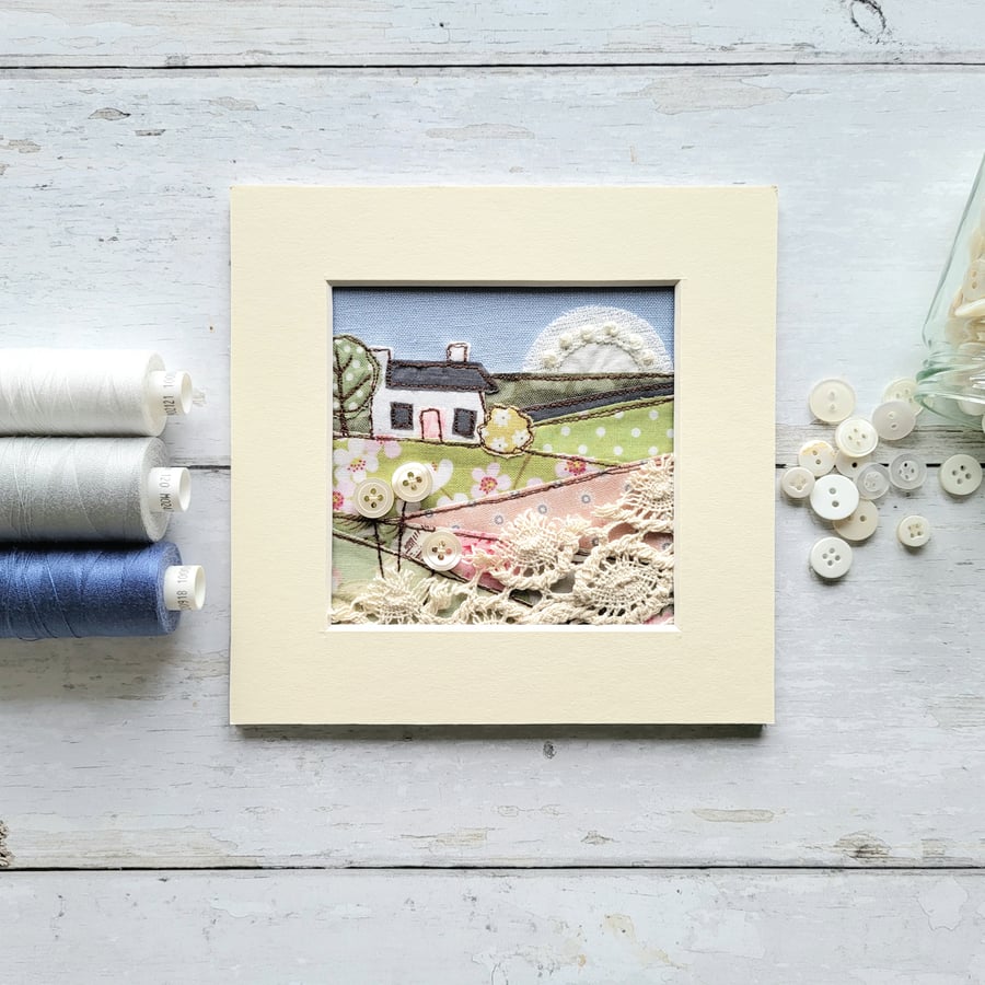 Little House Fabric Art