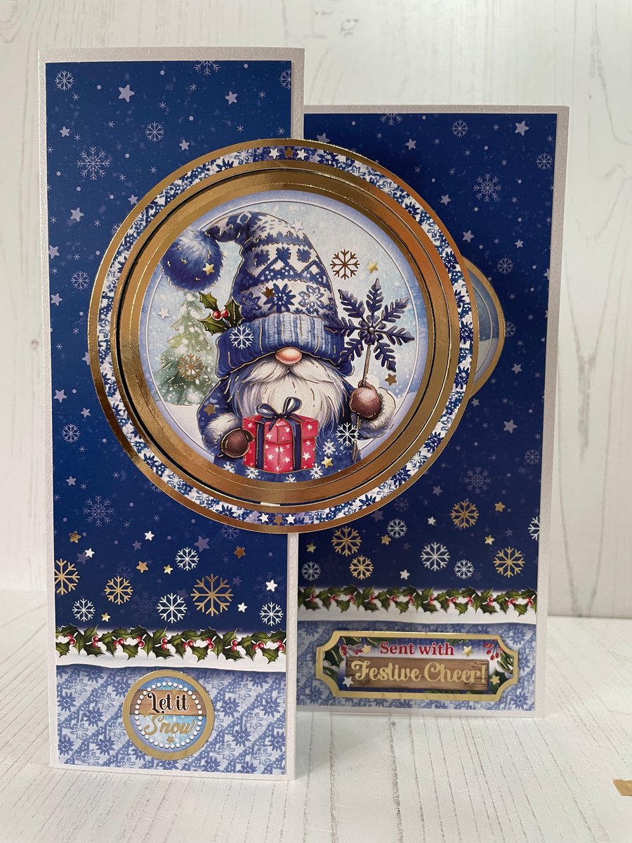 Holidays Christmas Card Let it Snow Tomte Gnome by Carolee Crafts PB6 - 0012