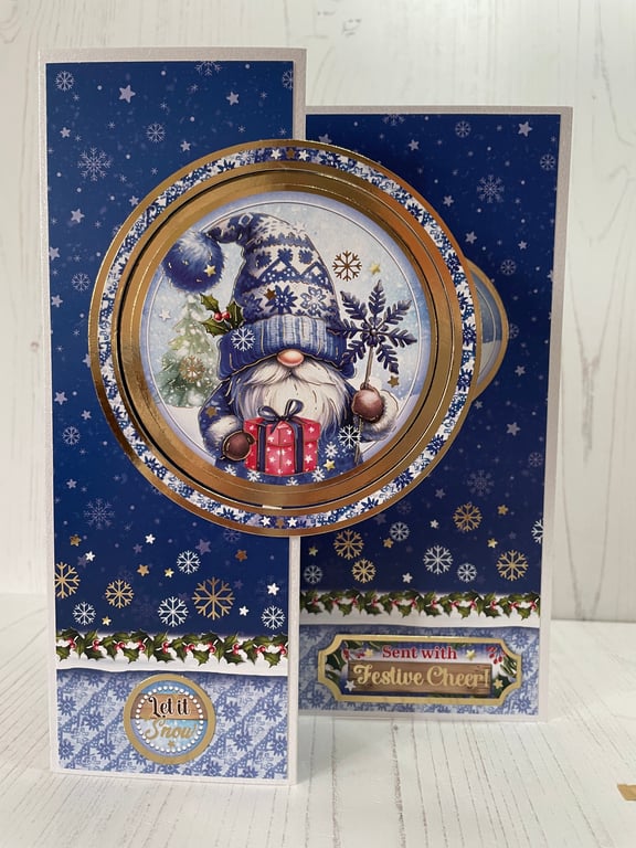 Holidays Christmas Card Let it Snow Tomte Gnome by Carolee Crafts PB6 - 0012
