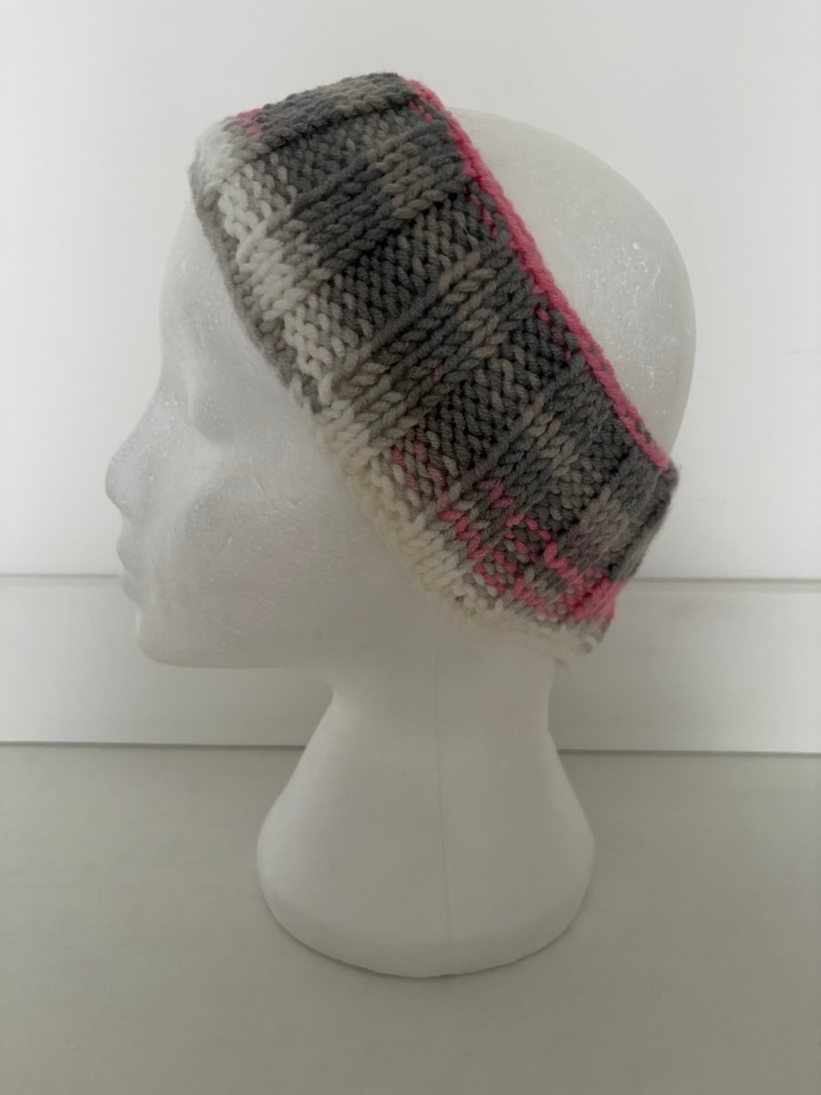 Hand knitted headband. 