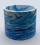 Large Blue Marbled Plant Pot - Unique Indoor Planter - Image 6