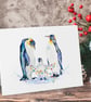Polar Christmas Cards, fun penguins and seals, set of 4 - Image 2