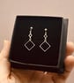 Geometric Drop Earrings – Sterling Silver, Handmade - Image 3