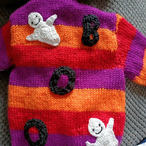 Bright hand Knitted baby cardigan 