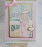 Special Sister Birthday Card Art Deco 1920s Glamorous Pink Lady 3D Handmade - Image 1