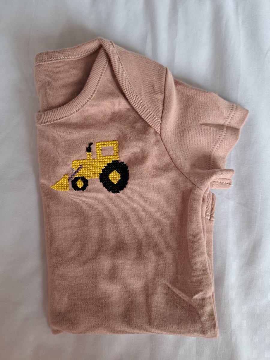 Digger, baby vest, onesie, age 9-12 months