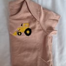 Digger, baby vest, onesie, age 9-12 months