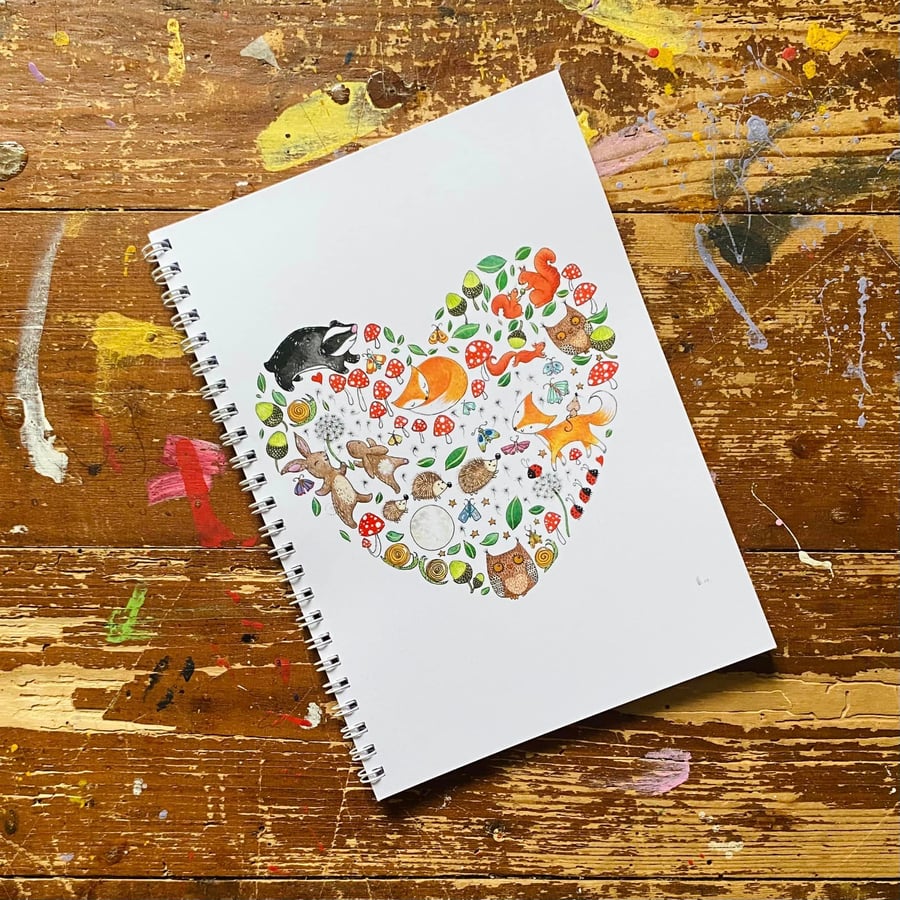 Heart of The Forest - A5 wire bound notebook.