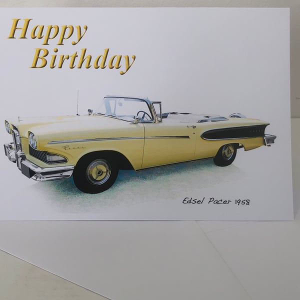 Edsel Pacer 1958 - Birthday, Anniversary, Retirement or Plain Card
