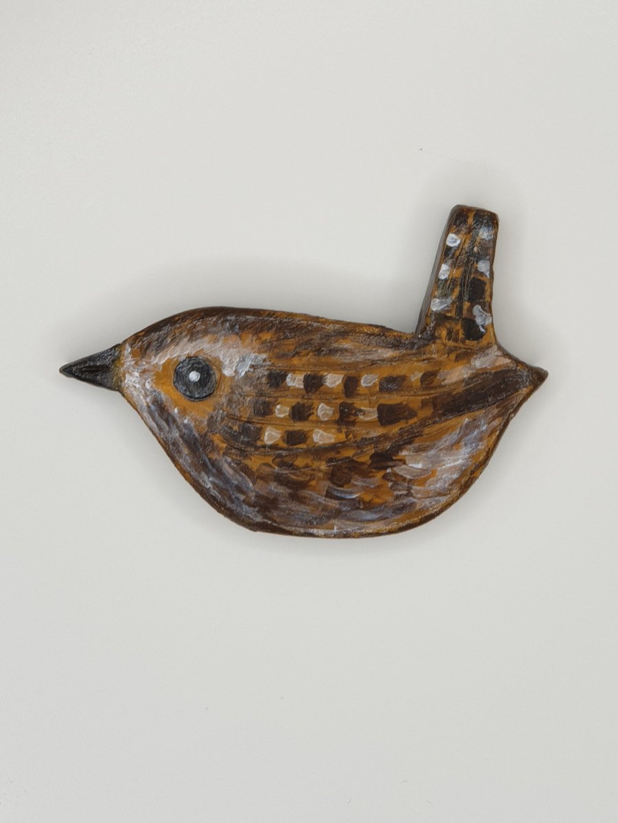  Clay wren garden bird fridge magnet 
