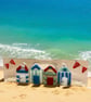 Fused glass beach huts tea-light shade 
