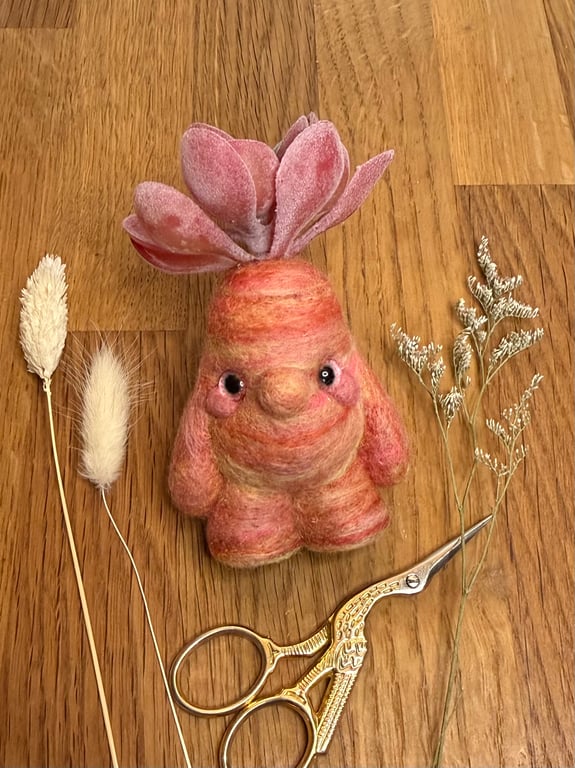 Succulent Gnome Art Doll Peachy