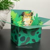 Frog Card. Blank or Personalised 3D Frog box card or Gift Card Holder.