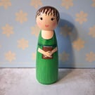 Elizabeth Bennet 2005 hand painted peg doll.