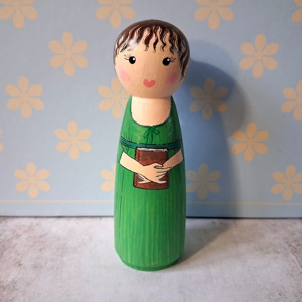 Elizabeth Bennet 2005 hand painted peg doll.