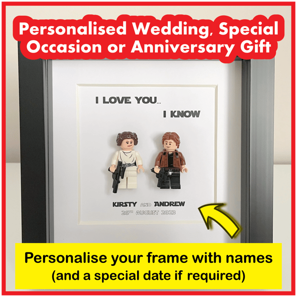 Personalised Valentines Wedding Anniversary Star Wars Box Frame Gift