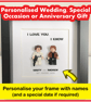 Personalised Valentines Wedding Anniversary Star Wars Box Frame Gift