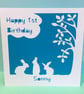Personalised Birthday Card for a Child - Bunnies - Image 1