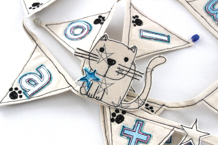 'I love my cat' Miniature Bunting