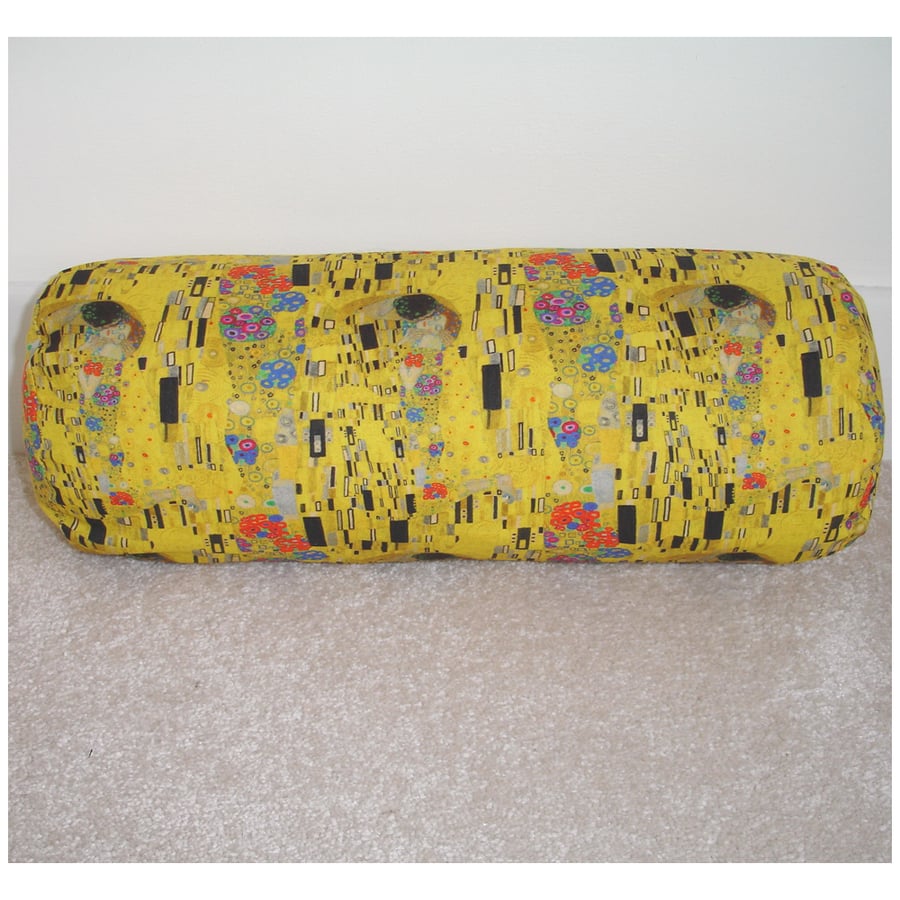 Klimt The Kiss Bolster Cushion Cover 16"x6" Round Cylinder Neck Roll Pillow Art