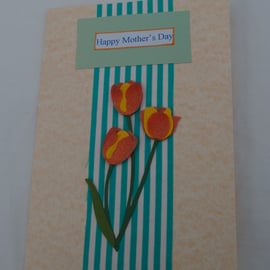 Hand Made Mother's Day Card - Tulips