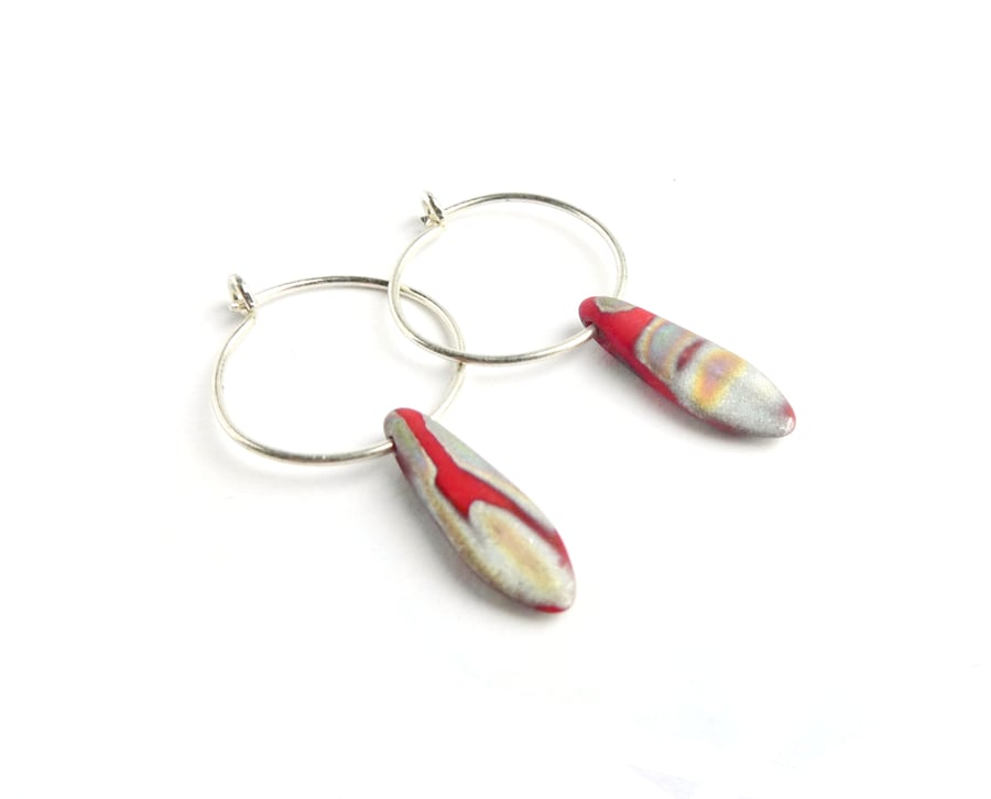 Multi-Colour Glass Drop Bead Earrings 