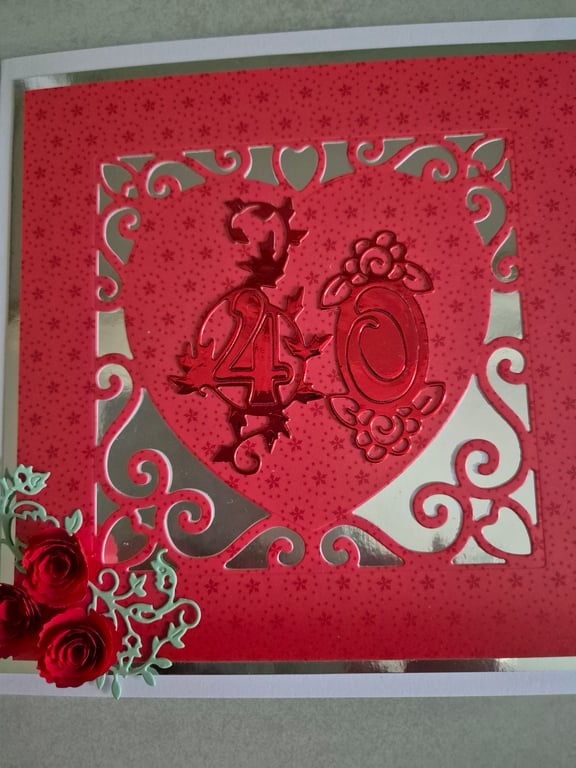 Ruby wedding anniversary card