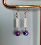 Handmade Rose Quartz & Chevron Amethyst Drop Earrings in Rose Gold Vermeil