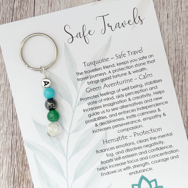 Safe Travels Keyring, Travel Gifts, Travel Protection, Travelling Charm