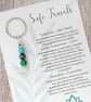 Safe Travels Keyring, Travel Gifts, Travel Protection, Travelling Charm