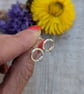 Sterling Silver Circle Stud Earrings with Four Silver Loops - JBJ3014 - Image 6