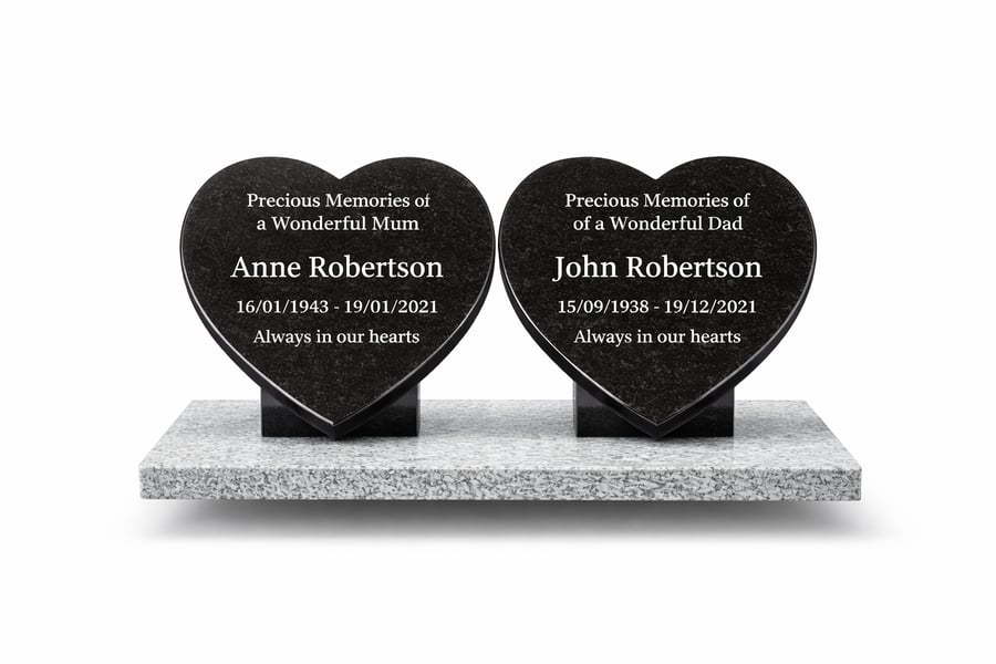 Memorial Grave Stone  Flat Granite Cemetery Headstone Personalised Grave Plaque